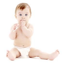 omslag baby poetst tanden