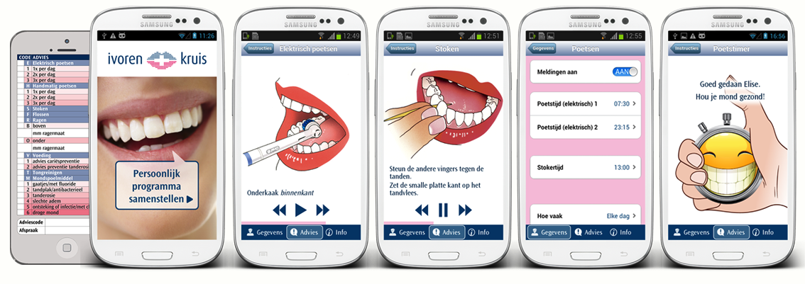 App GezondeMond afbeelding diverse schermen